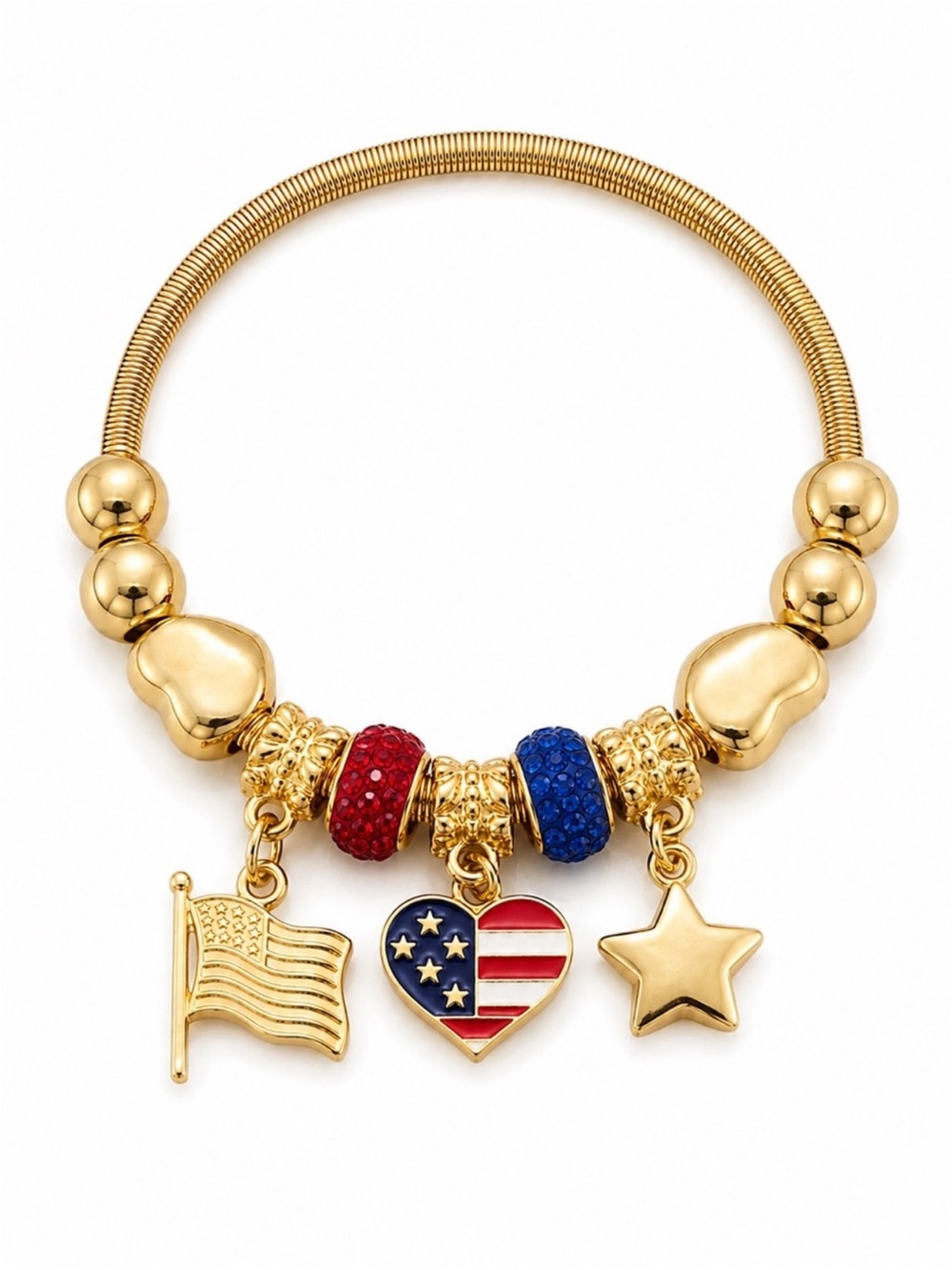 Patriotic Heart Charm Bracelets • Pick One - Picture 4 of 6